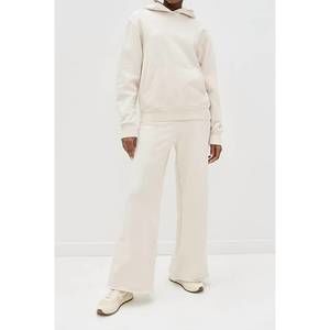 NEW PERFECTWHITETEE amber french terry wide leg pants in sugar